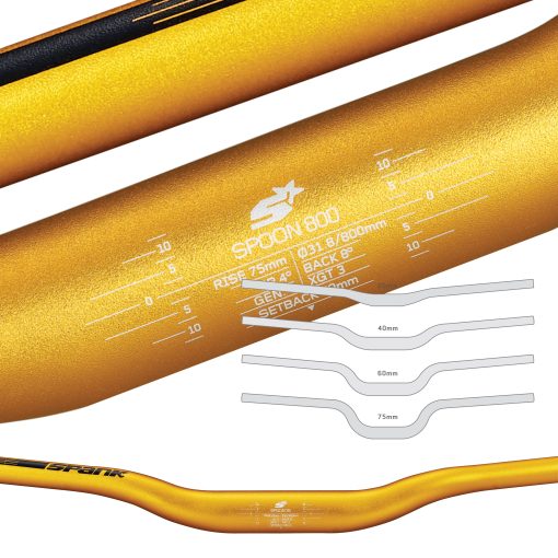 SPANK Spoon 800 Handlebar - 31.8mm Clamp - 40mm Rise - Gold